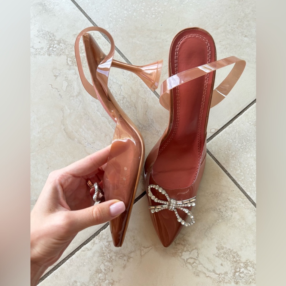 New Fashion Sexy Pointy Toe Diamante Bowknot Sandals Party High Heel Size 8